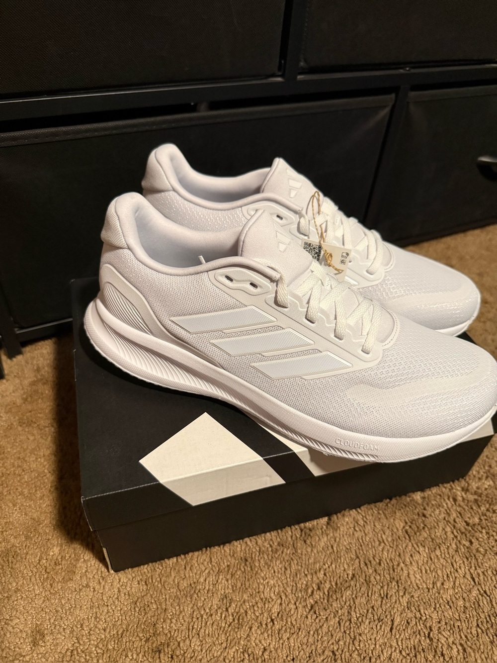 adidas White Mesh Athletic Sneakers